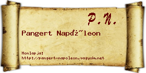 Pangert Napóleon névjegykártya